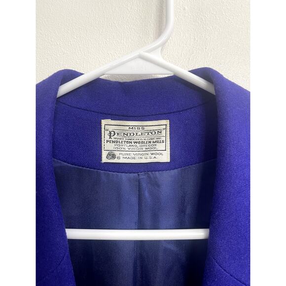 Vintage 80's Pendleton Women's Purple 100% Wool Blazer Size 12 Career Office - Picture 4 of 4
